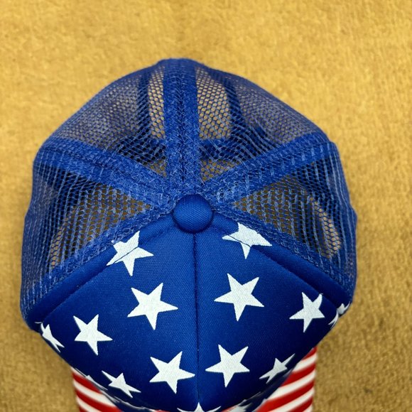 Baseball cap red white blue stars strips smiley face snapback USA 4th‎ of July - Picture 5 of 8